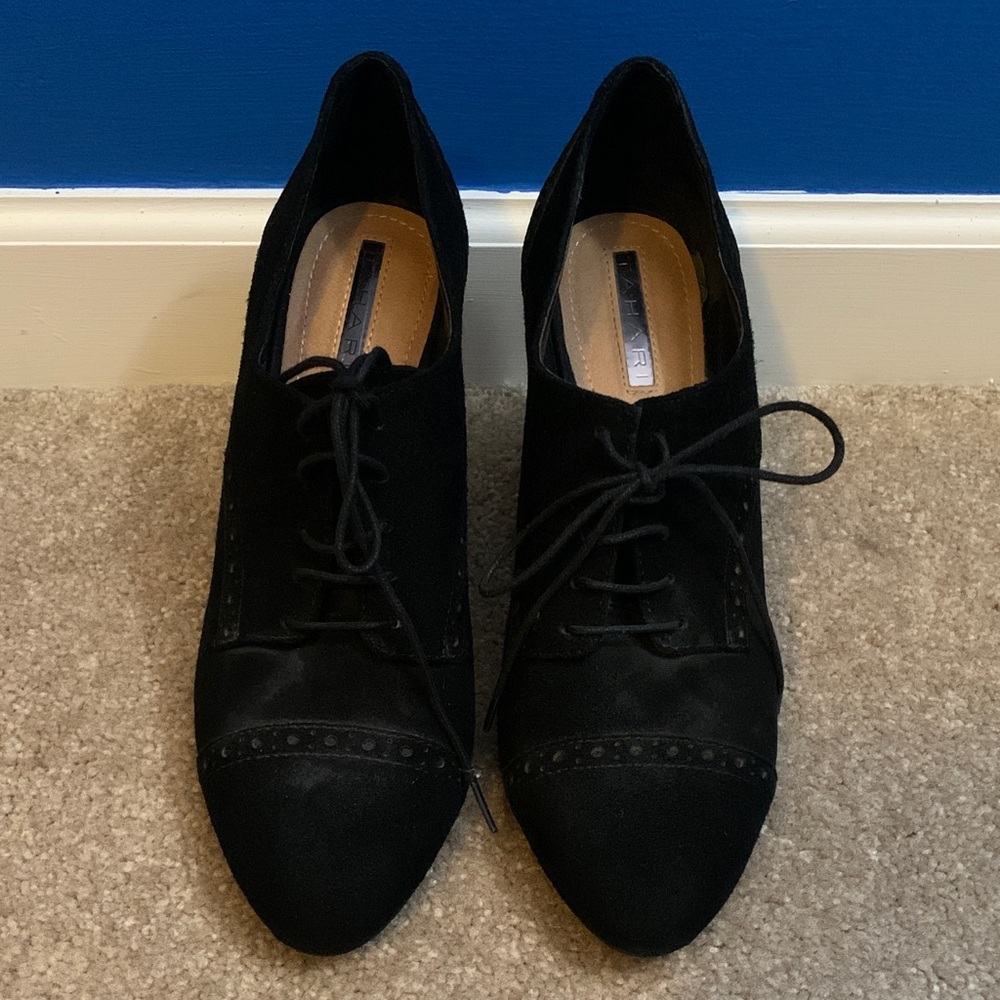 Tahari Black Lace-Up Heels